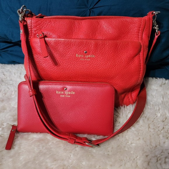 Kate spade crossbody and wallet Tomato red - Picture 1 of 5